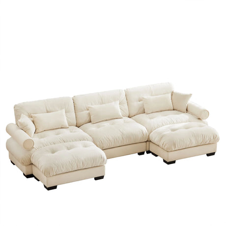 Super Comfort Oversized Modular Sectional Sofa With Movable Ottoman - Furniture Home Direct