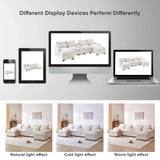 U Shaped Sectional Sofa With Console And Cupholders White - Furniture Home Direct