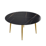 Modern Man-Made Stone Round Dining Table-Position For 6 People - Furniture Home Direct
