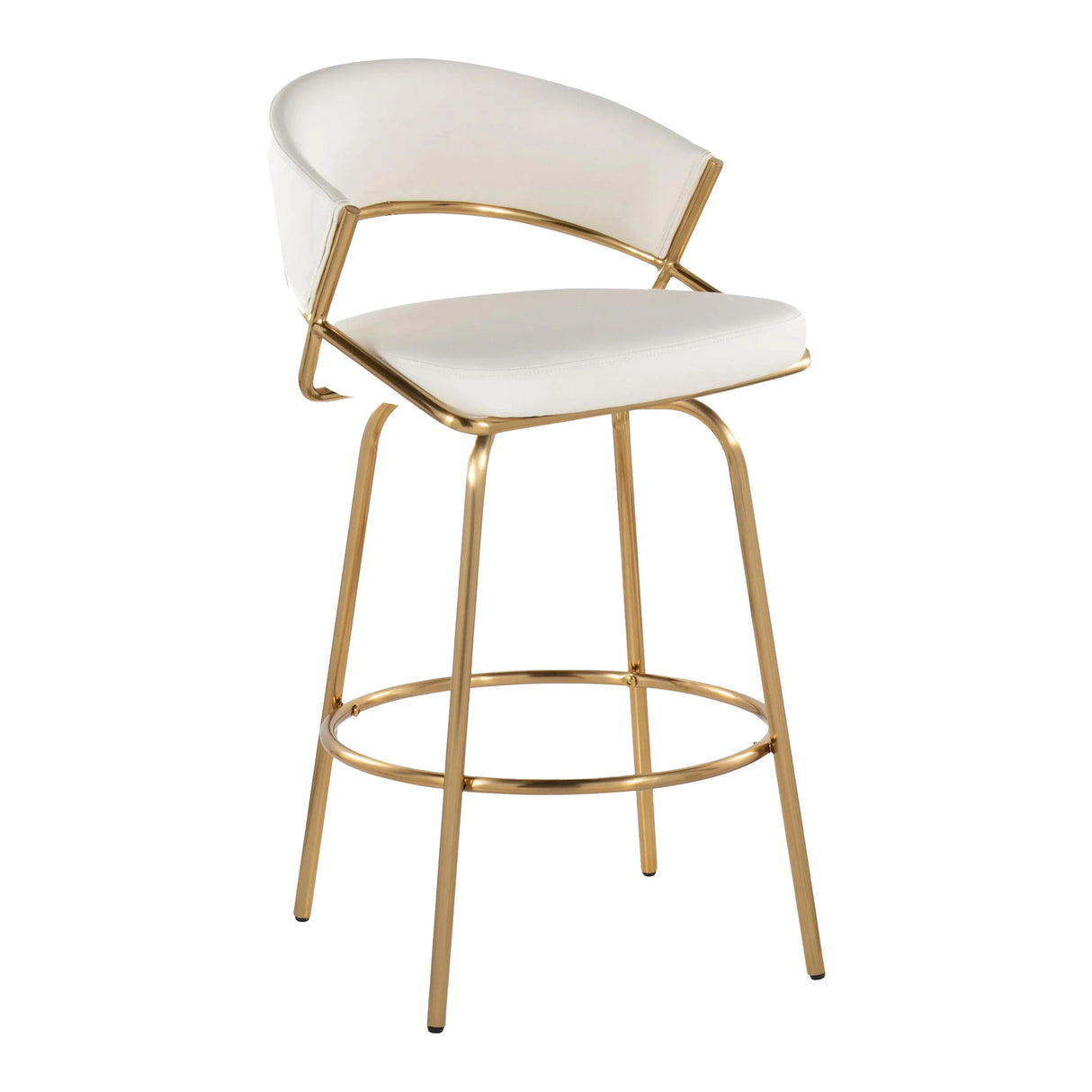 Jie - Glam Fixed Height Counter Stool (Set of 2) - Furniture Home Direct