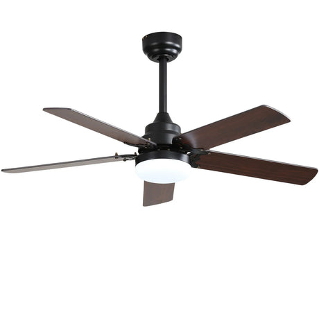 Modern Ceiling Fan With 3 Color Dimmable Light 5 Blades Remote Control Reversible Dc Motor For Bedroom - Black - Furniture Home Direct