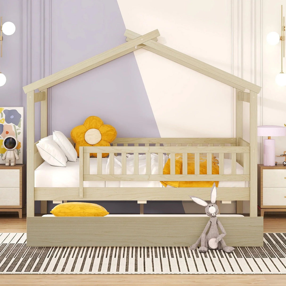 Creativity House Bed With Twin Size Trundle - Furniture Home Direct
