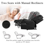 Sectional Sofa Manual Reclining With LED Light Strips Black - Furniture Home Direct