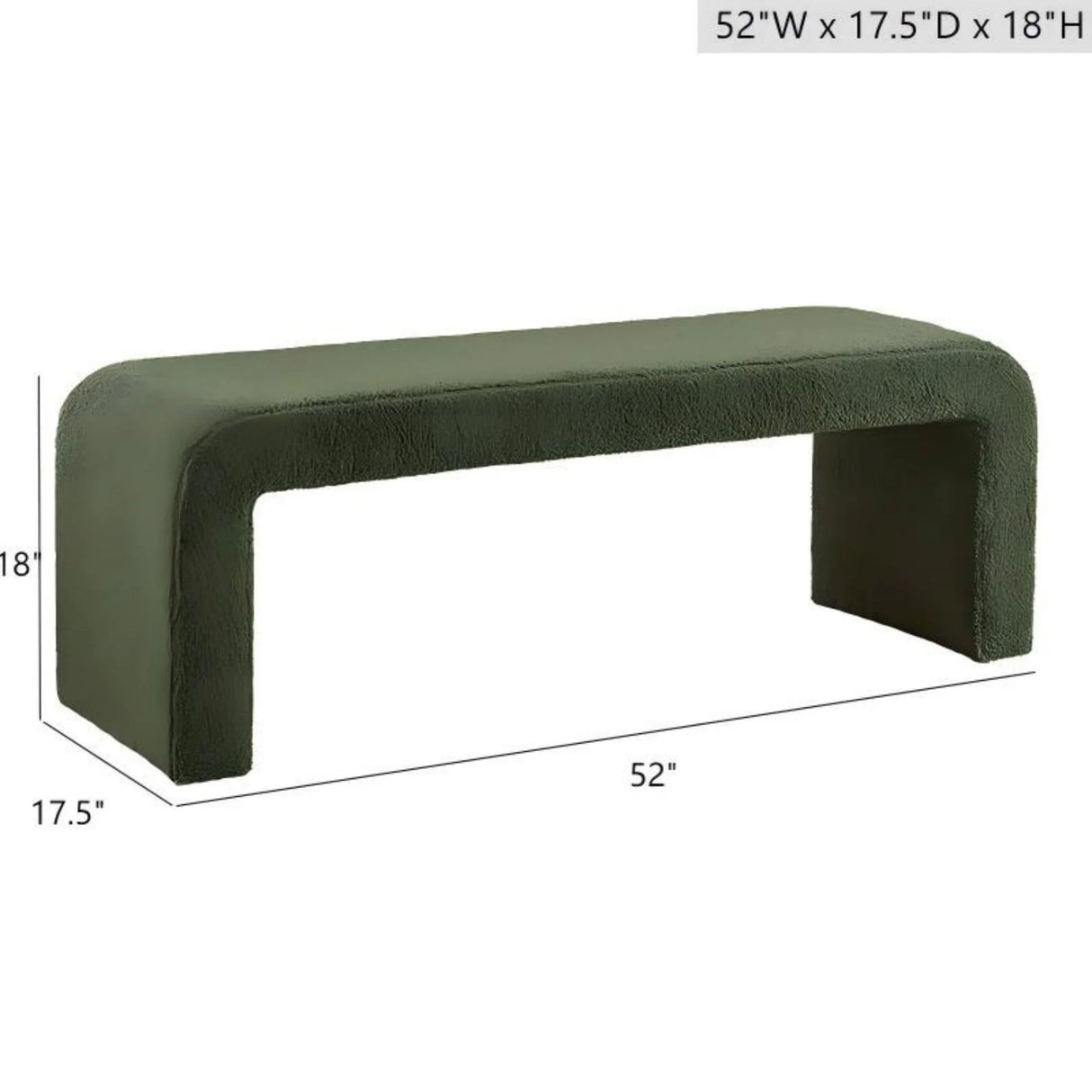 Modern Contemporary Boucle Waterfall Bench - Furniture Home Direct