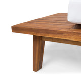 2 Seater Sofa with Water Resistant Cushions in Acacia Wood - White - Furniture Home Direct