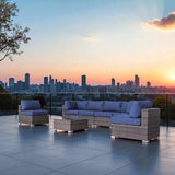 Seating Set With Cushions Handcrafted Wicker Design - Furniture Home Direct