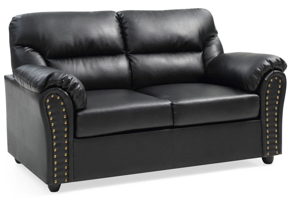 Chic Padded Loveseat For Modern Living - Black - Furniture Home Direct
