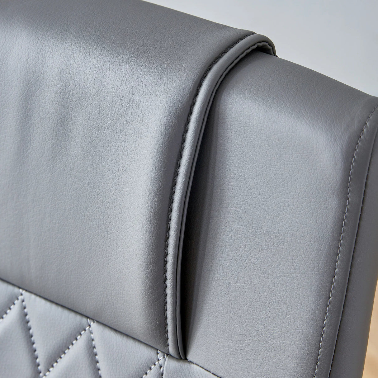 Dining Chairs Modern Faux Leather With Chrome Legs Gray - Furniture Home Direct