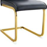 Dining Chairs Set of 2 Modern Gold Metal Frame Black - Furniture Home Direct