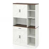 Farmhouse Kitchen Pantry Storage Cabinet - Brown / Antique White - Furniture Home Direct