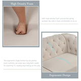 Modern 3-Piece Velvet Upholstered Living Room Set Including Sofa, Love Seat and Chair, Beige - Furniture Home Direct