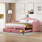 Upholstered Daybed With Cloud-Shaped Backrest, Trundle & 2 Drawers And USB Ports - Furniture Home Direct