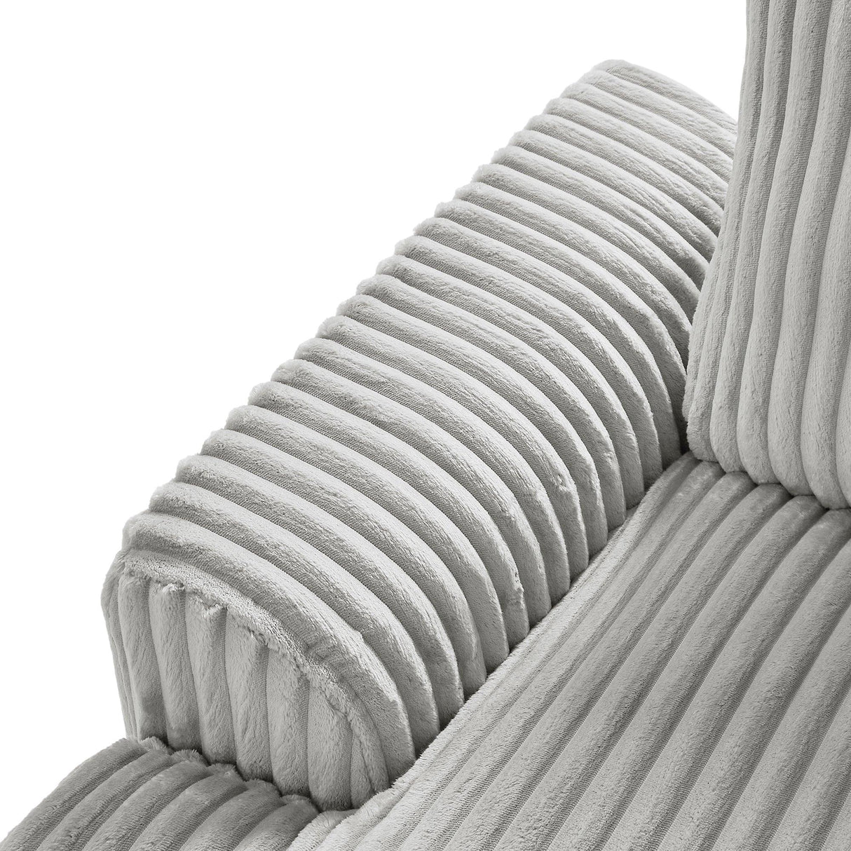 Sectional Sofa Oversized U Shaped Corduroy Fabric Gray - Furniture Home Direct