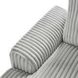 Sectional Sofa Oversized U Shaped Corduroy Fabric Gray - Furniture Home Direct