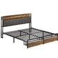 Upholstered Platform Bed Frame With Storage Drawers, USB Ports, LED Lights - Furniture Home Direct