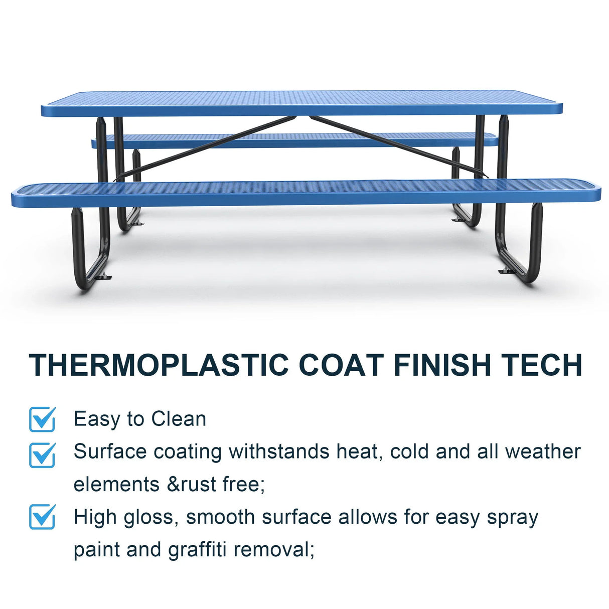 Metal Expanded Rectangular Picnic Table - Furniture Home Direct