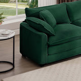 Sofa and Loveseat Set - Green Corduroy Fabric - Furniture Home Direct
