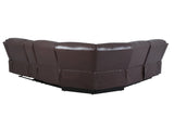 Sectional Sofa Leather Manual Reclining Family Room Brown - Furniture Home Direct