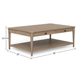 Cocktail Table With Two Storage Drawers And Casters - Furniture Home Direct