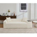 2 Piece Boucle Cloud Living Room Set, Beige - Furniture Home Direct