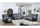 Reclining Sofa Two-Tone Upholstery Premium Gray and Black - Furniture Home Direct