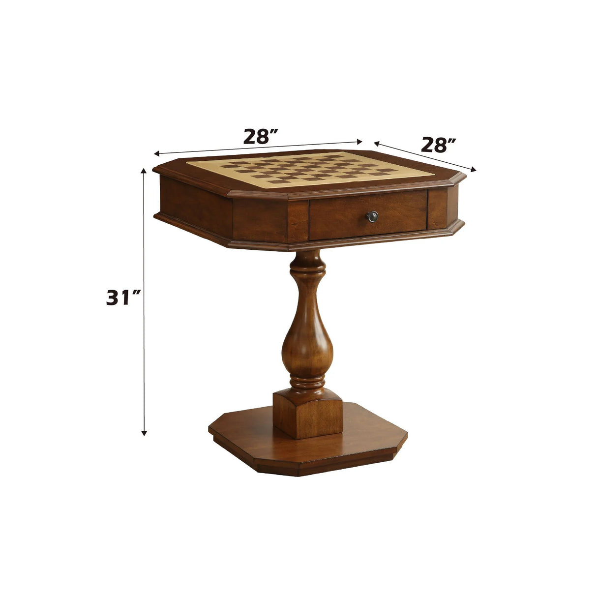Bishop - Reversible Chess Checker Game Table With Game Tray (Chess Fingures Not Included) - Furniture Home Direct