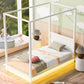 LED Canopy Bed, Canopy Platform Bed With Support Slats, No Box Spring Needed - Furniture Home Direct