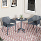 3 Piece Plastic Arm Chair Bistro Grs Premium Ocean Plastic - Furniture Home Direct
