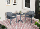 3 Piece Plastic Arm Chair Bistro Grs Premium Ocean Plastic - Furniture Home Direct