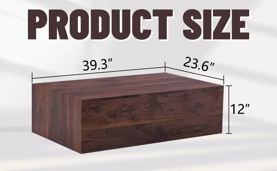 Coffee Table Modern Wood Grain Rectangular Finish Walnut - Furniture Home Direct