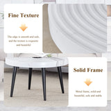 Elegant White Marble Round Coffee Table - Furniture Home Direct