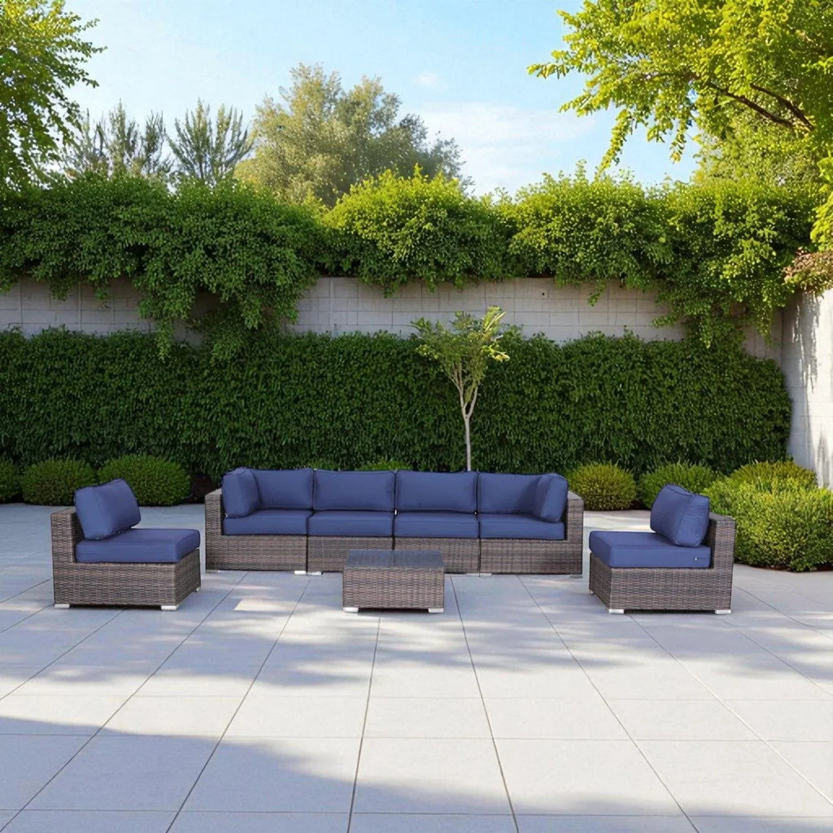 Outdoor Wicker Seating Group With Cushions - Furniture Home Direct
