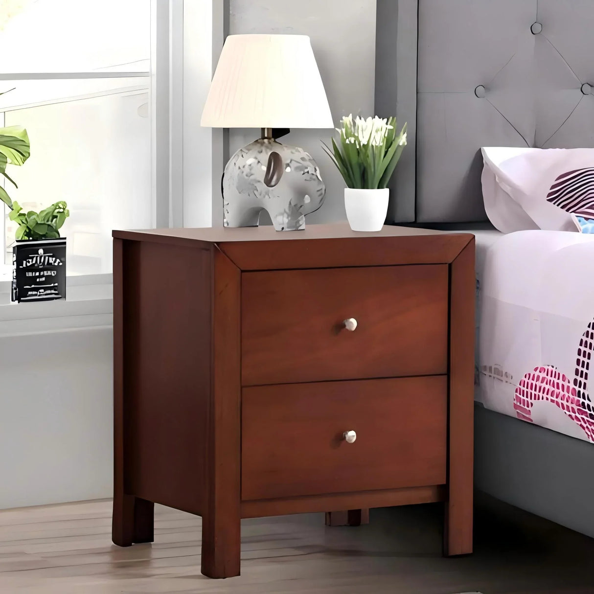 Charming Nightstand With Drawers - Furniture Home Direct