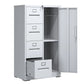 Metal Storage Vertical Filing Cabinet With Lock, 4 Drawers, 1 Door, Steel Construction, School / Office Use - Furniture Home Direct