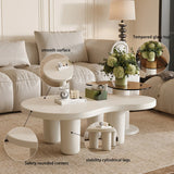 Nesting Coffee Tables Set Modern MDF Glass Two Tier Beige - Furniture Home Direct