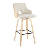Stella - Contemporary Fixed Height Barstool With Swivel Square Footrest (Set of 2) - Furniture Home Direct