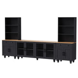 Farmhouse TV Stand With Solid Wood Gourd Shaped Legs For TVs Up To 70" - Furniture Home Direct