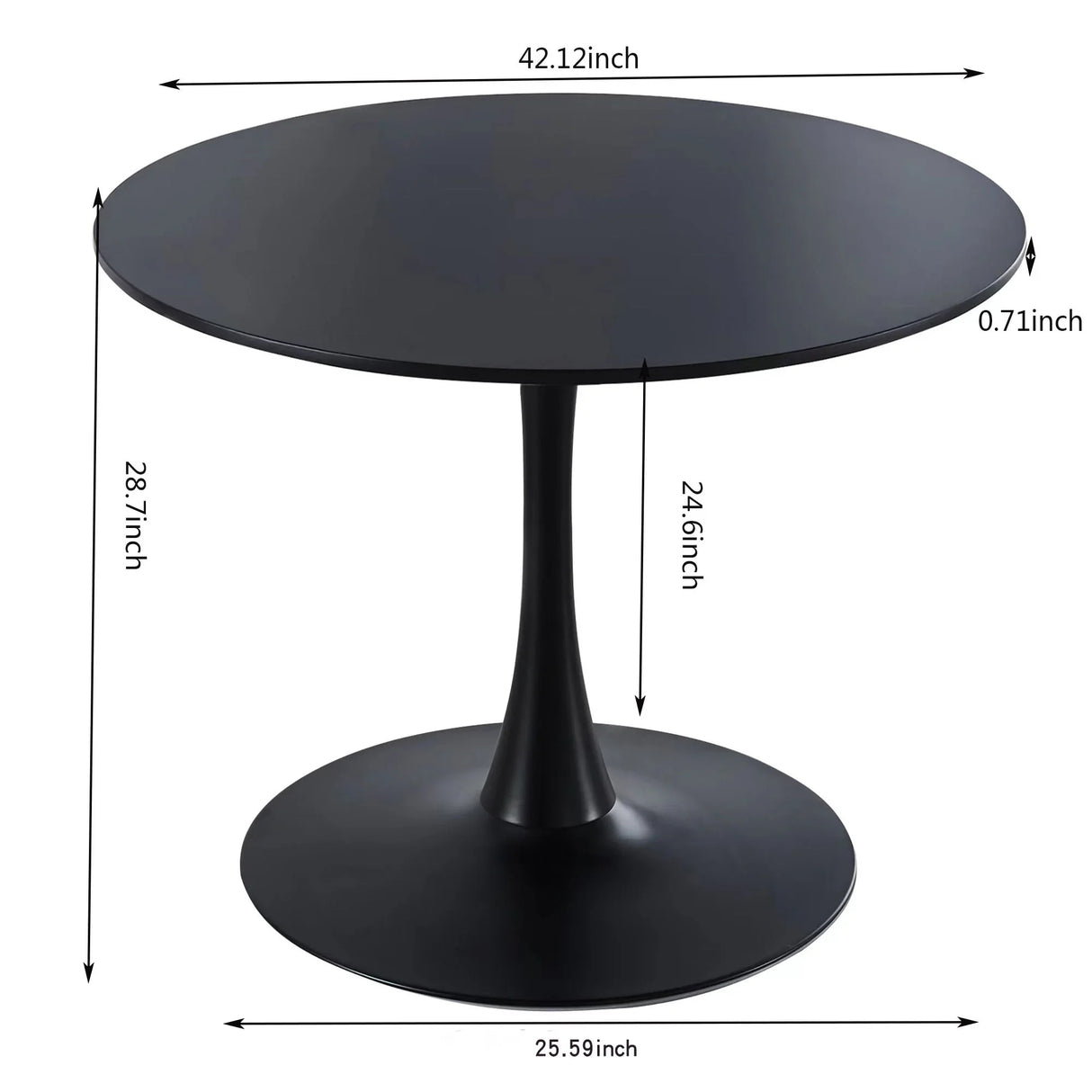 Tulip Table Mid-Century Dining Table With Round MDF Table Top, Pedestal Dining Table, End Table Leisure Coffee Table - Furniture Home Direct