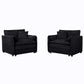 Modern Chenille Oversized Accent Chair, Comfy Single Sofa With Large Seat (Set of 2) - Furniture Home Direct