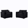 Modern Chenille Oversized Accent Chair, Comfy Single Sofa With Large Seat (Set of 2) - Furniture Home Direct