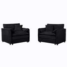 Modern Chenille Oversized Accent Chair, Comfy Single Sofa With Large Seat (Set of 2) - Furniture Home Direct