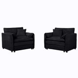 Modern Chenille Oversized Accent Chair, Comfy Single Sofa With Large Seat (Set of 2) - Furniture Home Direct