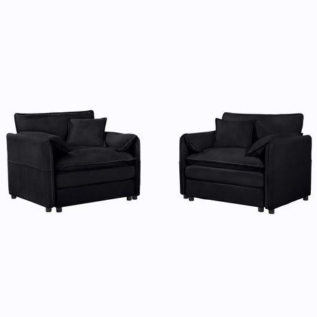Modern Chenille Oversized Accent Chair, Comfy Single Sofa With Large Seat (Set of 2) - Furniture Home Direct