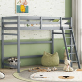 High Loft Bed With Inclined Ladder, Guardrails - Furniture Home Direct