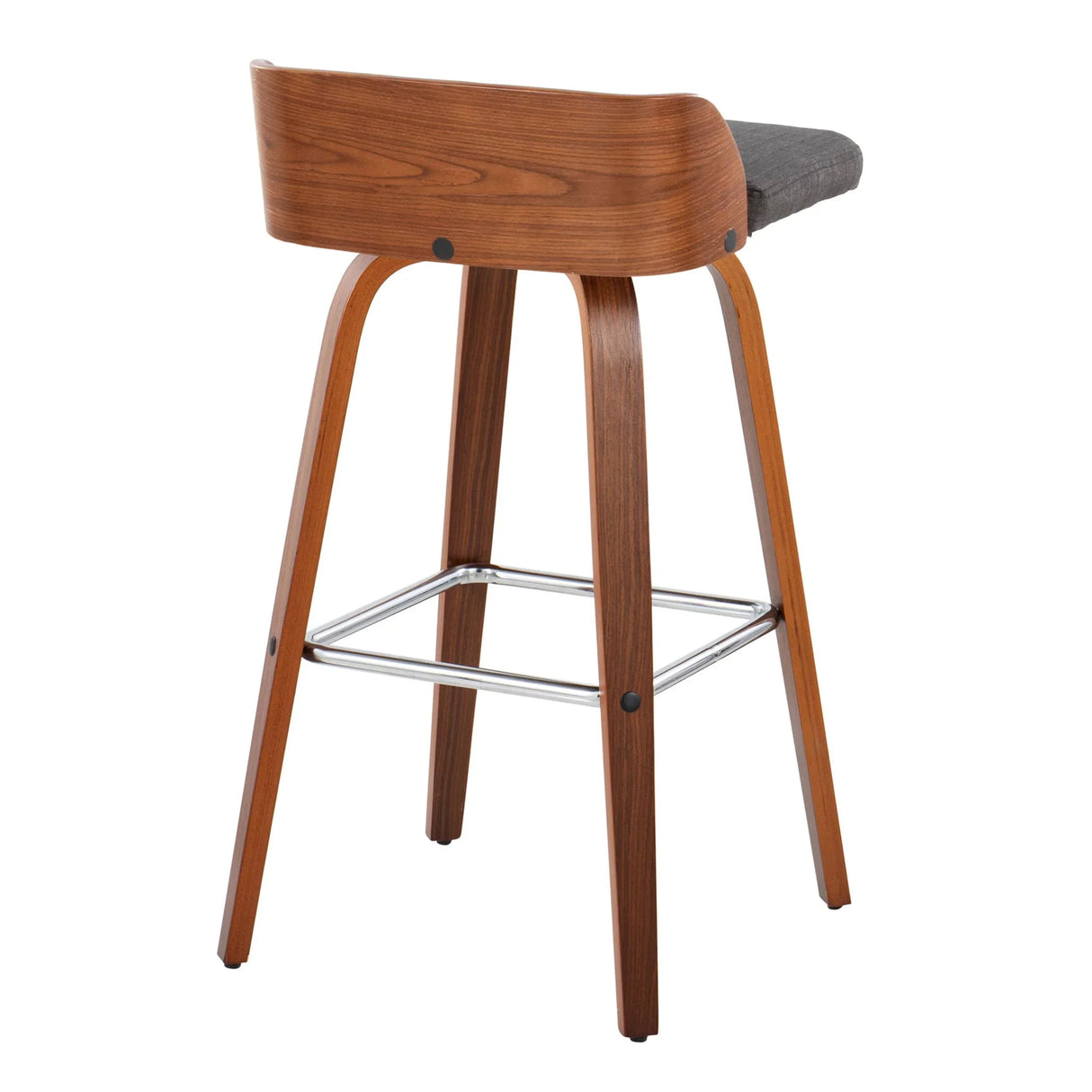 Maya - Mid Century Modern Fixed Height Barstool With Swivel With Square Footrest (Set of 2) - Furniture Home Direct