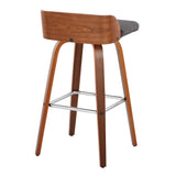 Maya - Mid Century Modern Fixed Height Barstool With Swivel With Square Footrest (Set of 2) - Furniture Home Direct