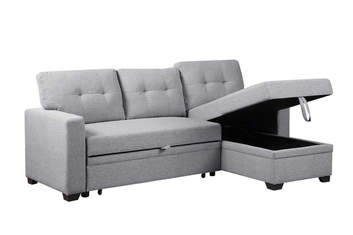 Upholstered Pull Out Sectional Sofa With Chaise - Furniture Home Direct