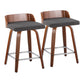 Maya - Mid Century Modern Fixed Height Counter Stool With Swivel With Square Footrest (Set of 2) - Furniture Home Direct
