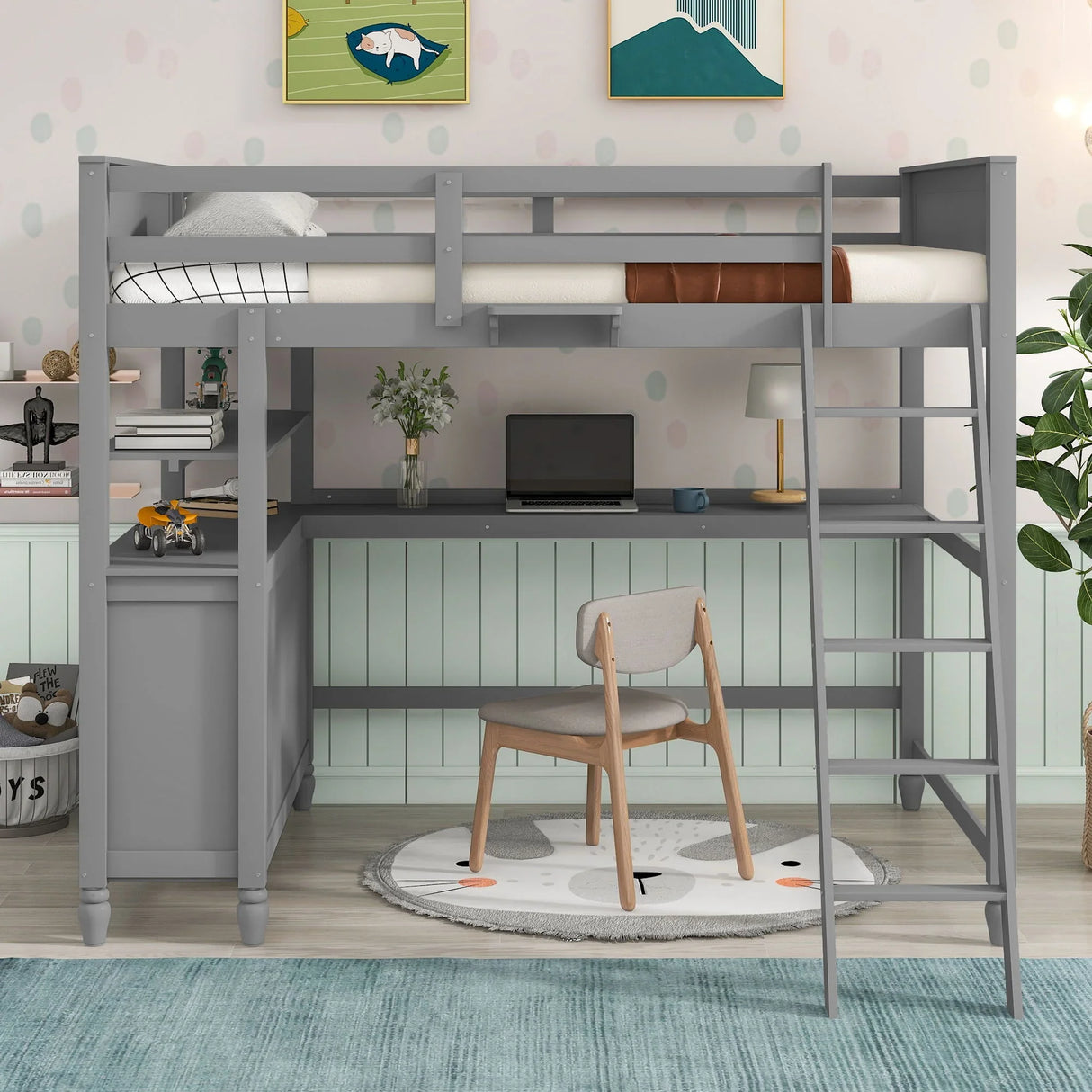 Loft Bed With Drawers With Desk And Shelves - Furniture Home Direct