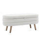 Velvet Fabric Storage Bench With Wood Legs - Furniture Home Direct